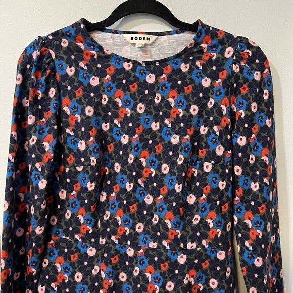 Boden Penelope Jersey Dress Size 4 Regular Winter Moss Bloomsbury Pop - Picture 4 of 9